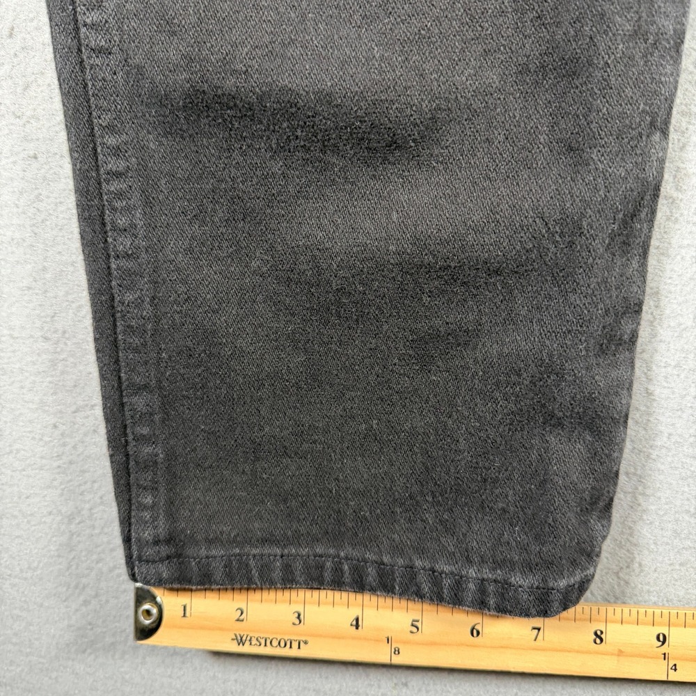 Vintage Wrangler Mens Straight Leg Black Denim Jeans Faded Wash 33x31 Cowboy Cut - Picture 7 of 13